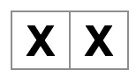 dua kotak berisikan x